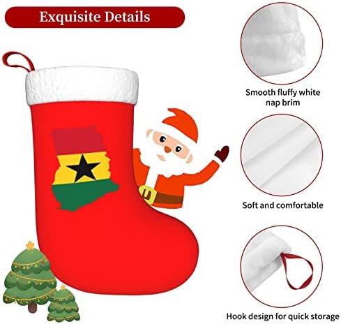 Сладък Военен Флаг, на картата на Гана, Коледни Чорапи, Украшения за Елхи, Коледни Чорапи за Коледа на Празнични партита, Подаръци 18 Инча