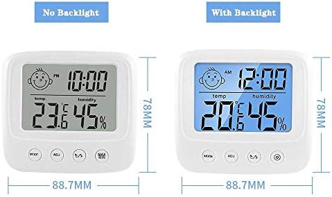 WODMB Термометър Цифров LCD дисплей за помещения Удобен Сензор за Температура, Влага Термометър, Влагомер, Сензор за помещения (Цвят: