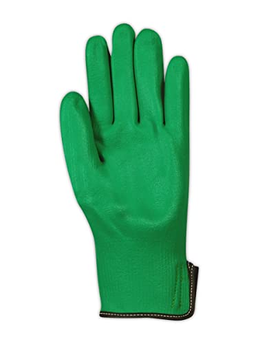 Работни ръкавици MAGID GPD7507 D-ROC от микропенного нитрил с пълно покритие, Размер 7, Зелени (12 чифта)