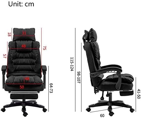 Офис стол SCDBGY ygqbgy с Възглавница за останалите главата, Регулируема на Ергономичен стол с Лумбална опора, Мека кърпа (Цвят: