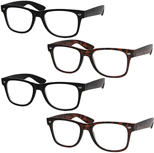 grinderPUNCH 4 Чифт Луксозни Очила за четене на Пружинном окачени Стилни Ридеры с Кратно увеличение