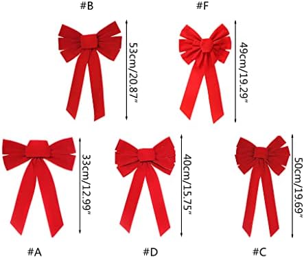 Кадифе, коледни панделки OTGO Red Bow - Коледен венец - чудесно за големите подаръци - За използване на закрито /на открито - В