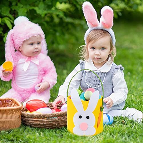 Великден кошница за деца и възрастни, Скъпа Фетровая кошница с великден заек - идеален за лов на яйца и конфетных изненади (Розова)