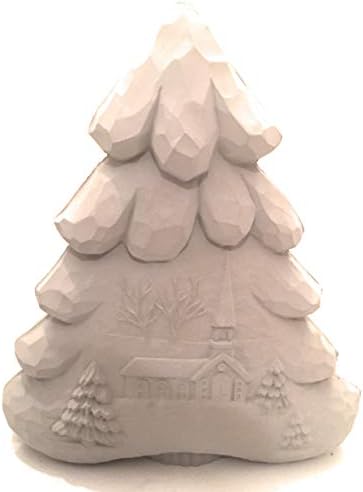 Коледна елха с Църковната сцена 11x8,75 Керамични супа със Средни размери, Готови за боядисване