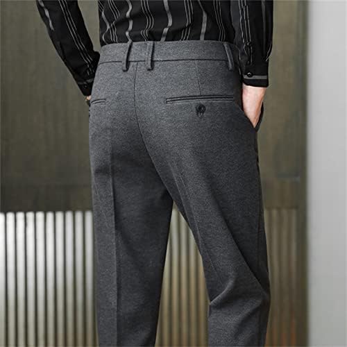 Мъжки Класически Стрейчевые Панталони Бизнес Комфорт На Директно Намаляване С Плоска Предна Част, Зауженные Към Дъното Костюмные