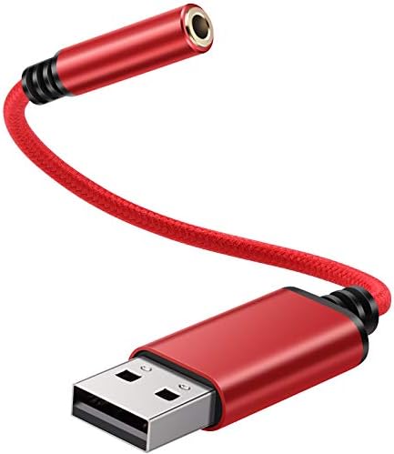 Аудиоадаптер с USB конектор за слушалки 3,5 mm, поддръжка на 4-Полюсной слушалки с порт aux USB за TRRS 3,5, Външна Стереофоническая