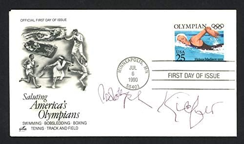 Инв. №159584 за Олимпийски плувец на корицата на Първия ден с Автограф на Адолф Кифера Олимпийски шапки и кепи с автограф