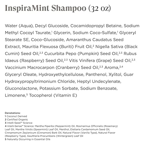 Intelligent Nutrients InspiraMint Освежаващ шампоан и балсам Duo - Нетоксичен и хидратиране с добавянето на мента и масло от мента