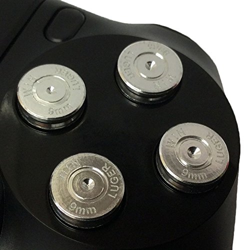 Потребителски бутони Gametown Metal Silver 9mm Bullet за контролери PS4 DualShock 4