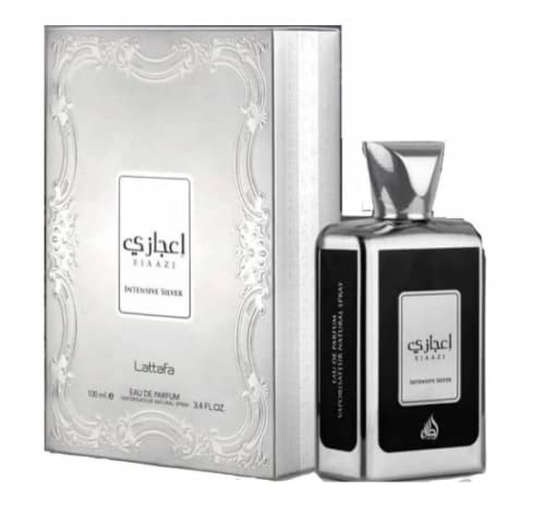 Lattafa Ejaazi Интензивно сребърен спрей за парфюмерийната вода унисекс, 3,4 грама