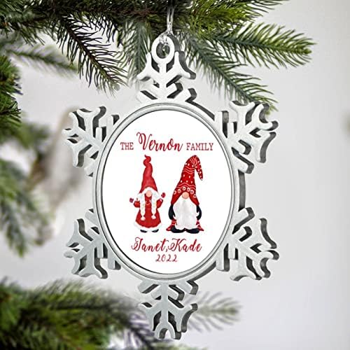 Купа Коледни украшения във формата на Снежинки, Произведено по Поръчка на Семейното Име, Сладък Гном, Религиозни Коледни Украшения,