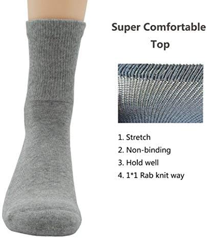 Чорапи за екипажа, с мед, импрегнирана, Диабет чорапи, Супер Еластични, Удобни за мъже и жени (1 сив + 1 бял)