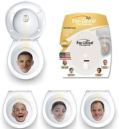 Пикай на целта За проектор тоалетна светлина Барак Обама | Александрия Окасио | Адам Шиф | Антъни Р и Ролка тоалетна хартия Crooked Hillary (Комплект)