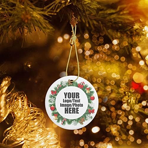 Настройте Коледен Орнамент С Двустранно Принтом, Създайте Своя Собствена Подарък С Коледна Украса, На Празничния Стил Керамични