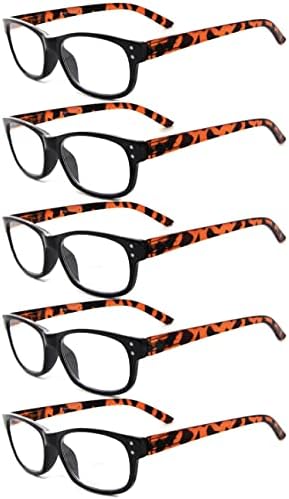 Eyekepper Спестете 10% на 5 опаковки класически очила за четене за мъже и 5 опаковки пури в ограничени бройки очила за четене в черна рамка с черепаховыми дужками +3,00