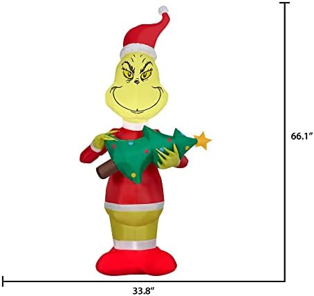 5,5 Метра. Висок Коледен Надуваем Зелен Коледен герой, Облечен с шапка на Дядо Коледа, Притежава Коледна елха за Украса на празници