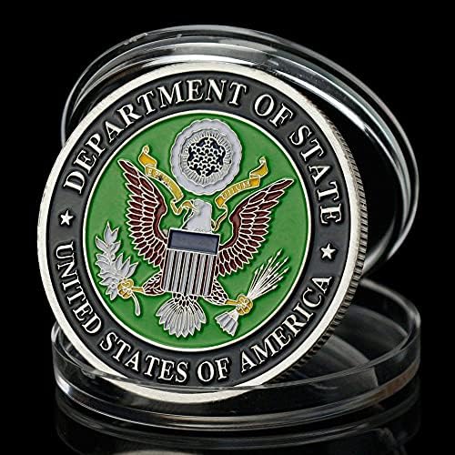 Сребърна Монета С Изображение на Череп Военна Монета Департамент на САЩ Бреговата охрана на ВМС на САЩ за Спомен Коллекционный Подарък