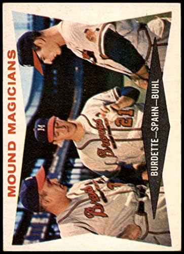 1960 Topps # 230 Mound Magicians Лю Бердетт / Уорън Спан /Боб христо смирненски Милуоки Брейвз (Бейзболна картичка) EX Брейвз