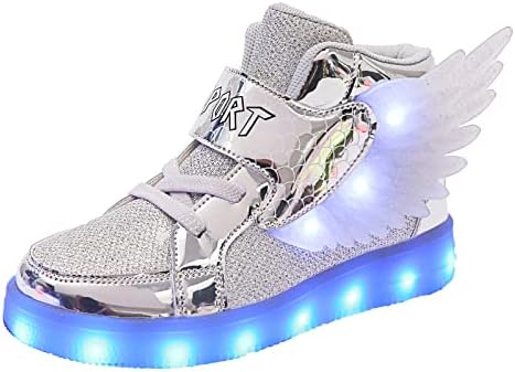BFOEL/ Детски обувки с led осветление, зареждане чрез USB, Мигащи Маратонки с високи крила, за Момчета и Момичета, Маратонки за Фестивали, Хелоуин, Коледа, Нова партита, Чу?