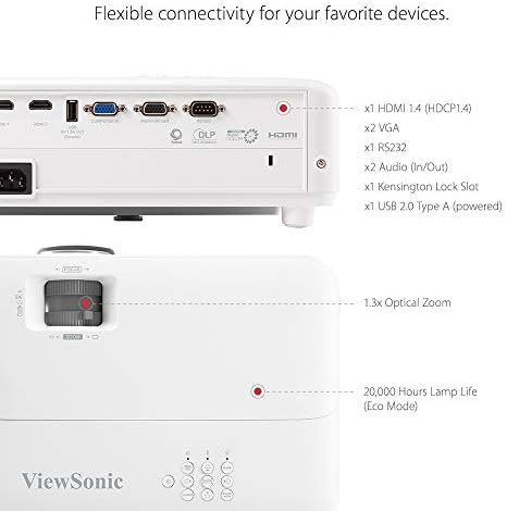 Проектор ViewSonic 1080p резолюция RGB Rec 709, ISF сертифициран, с ниско закъснение вход за спорт, игри и Netflix (с устройство
