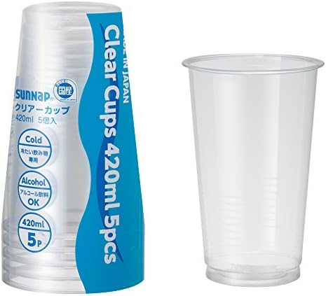 Чаши за еднократна употреба Sunup TR-4205Z, サンナップ (за слънчеви бани), прозрачни, 3,5 x 3,5 x 6,2 инчов (8,8 x 8,8 x 15,7 см), прозрачни
