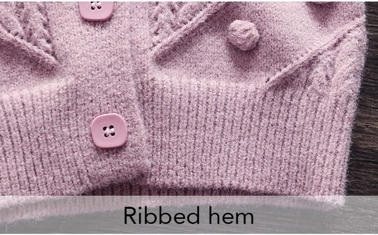 Пуловери-Жилетка За момичета с Лунен Орехче, Вязаная Горна дреха с Дълъг Ръкав и Сладък Модел от Алпака
