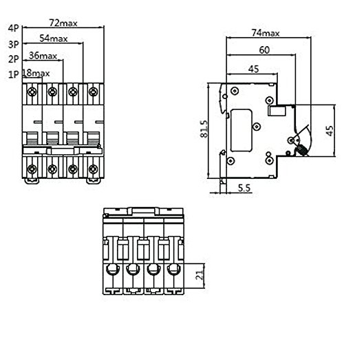 Автоматичен прекъсвач ASI 20 Ампера, 2 полюса на DIN-шина, крива на изключване C, 240/480 В, UL1077, NDB2-63C20-2