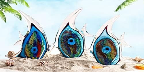 Украшение от Тропически Рибки от Бластване стъкло EUSTUMA, Скулптура Морски Животни за Аквариум, Колекция от морски животни за подарък