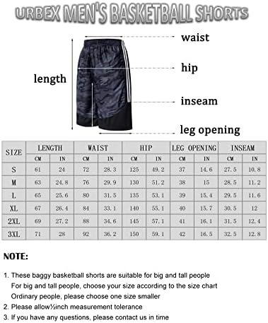 Мъжки баскетболни Дълги шорти URBEX 12 инча, Спортни Шорти за Бягане с Дълбоки джобове и завязками