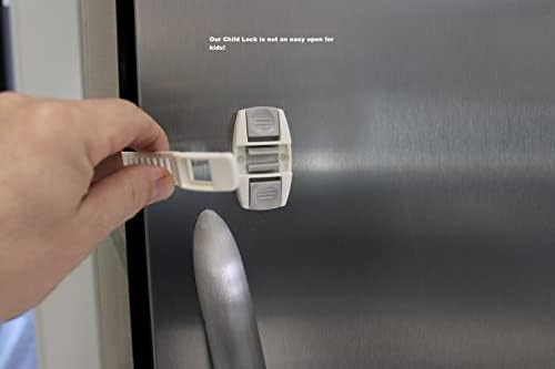 Комплект от 2 Регулируеми самозалепващи защитни брави за шкафове и чекмеджета - Пазете вашите деца от чекмеджета, шкафове, тоалетна,