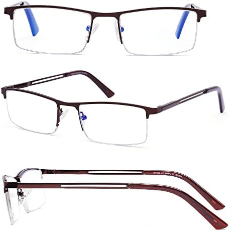 Полукадровые прогресивно многофокусные очила за четене със защита от синя светлина, четци без рамки за мъже