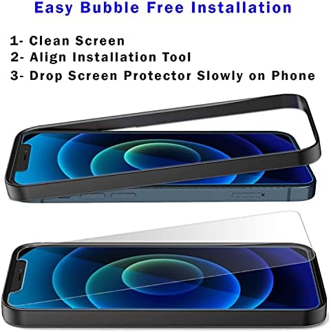 Защитно фолио SPARTA, съвместима с iPhone 12 Pro Max [6,7-инчов] Калъф от закалено стъкло HD [3 опаковки]