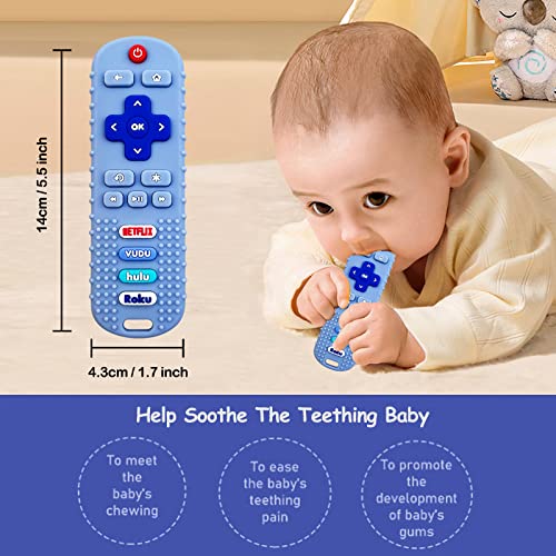 ERSIHUA, 2 опаковки силиконови детски играчки за никнене на млечни зъби, Прорезыватели с дистанционно управление за телевизора за