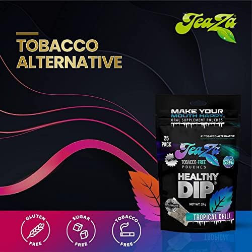 Пакетчета без тютюн Teaza Energy Без никотин, Бездимен Алтернативен Емфие по-Здравословна Алтернатива за дъвчене, Тропически студ