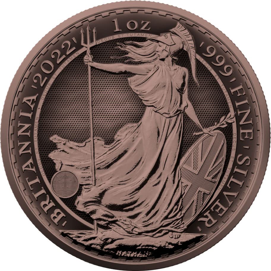 2022 DE Старинни Медни монети PowerCoin Britannia 1 Унция Сребърна Монета от 2 кг на Великобритания 2022 BU Лъскава Необращенная