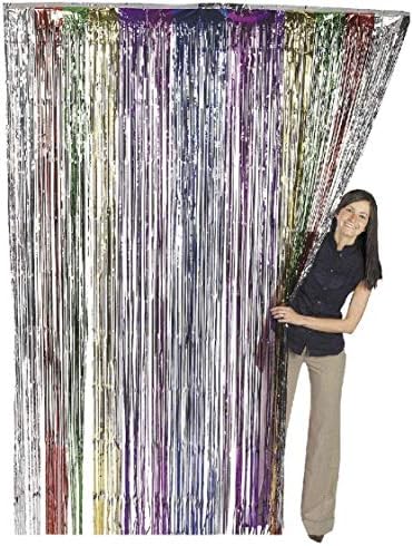 Удобни Основите на 3,2 ft x 9,8 фута Метална Сърма Фолио Ресни Завеси за Парти Снимка Фон Сватбен Декор (Асорти)
