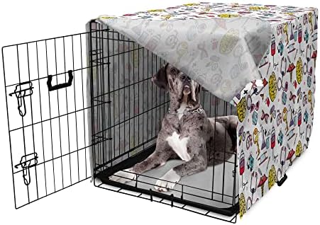 Foldout Калъф за чекмедже с Драсканици за кучета, Цветни Елементи на концепцията в Карикатура стил, Принт върху темата за Правенето