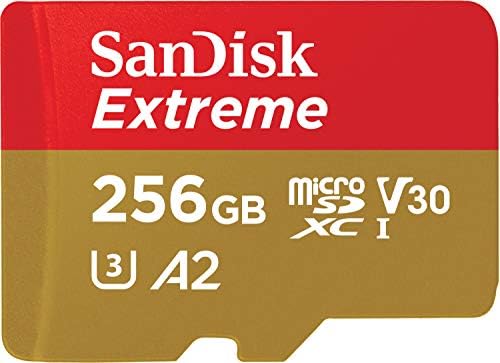 Карта памет SanDisk 256GB Extreme microSDXC UHS-I с адаптер - скорост до 160 MB/s, C10, U3, V30, 4K, A2, Micro SD - SDSQXA1-256G-GN6MA