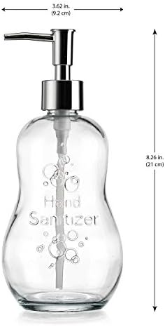 Elegant Home 18 Унции 8 Диспенсер за дезинфектант за ръце от прозрачен тисненого стъкло с държач за бутилки за Еднократна употреба,