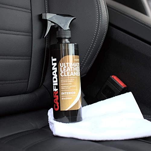 Carfidant Ultimate Leather Cleaner - Пълен комплект за почистване на кожа и винил с кърпа от микрофибър за кожа и винил седалки, автомобилни интериори, автомобилни приборных панели