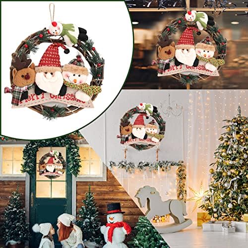 Коледен Венец с Эмодзи, Коледна Украса за входната врата Коледен Венец от Дядо Коледа под формата на Снежен човек, Коледни Венци
