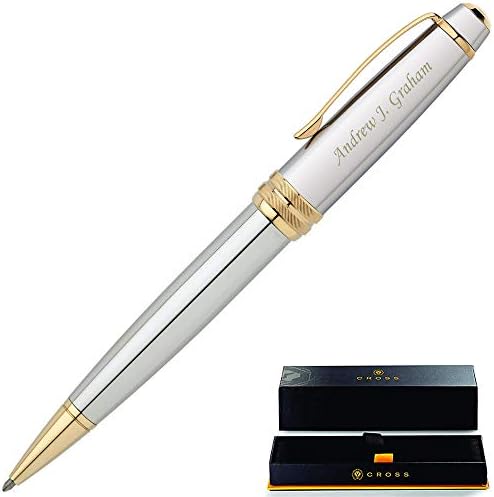 Дръжки Dayspring с гравиран Кръст Pen | Подарък химикалка писалка с персонализирани кръст Bailey Medalist - Хром Със златни тапицерия,