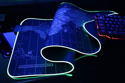 Голяма Игри Подложка за Мишка за Анимационния Геймър RGB LED Светлинен Подложка за Игра на Мишката и Клавиатурата TruQua8 (карта